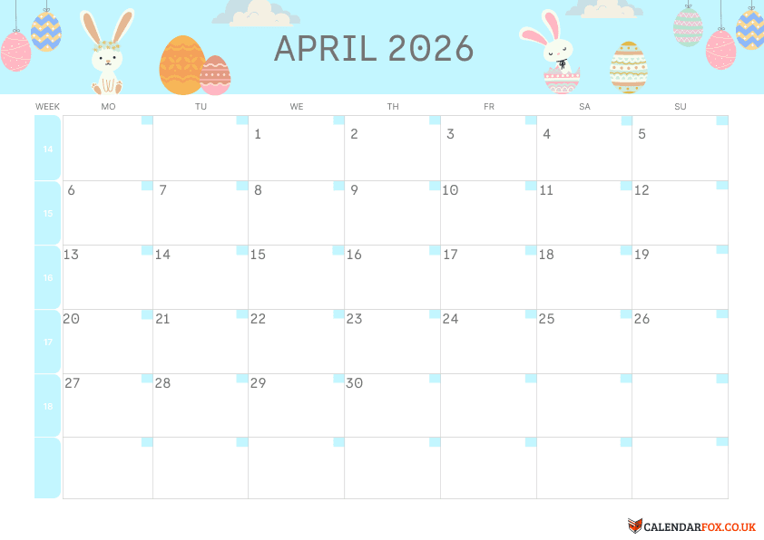 April Calendar Easter Theme 1