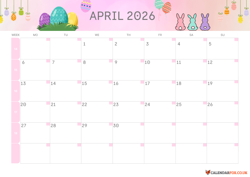 April Calendar Easter Theme 3