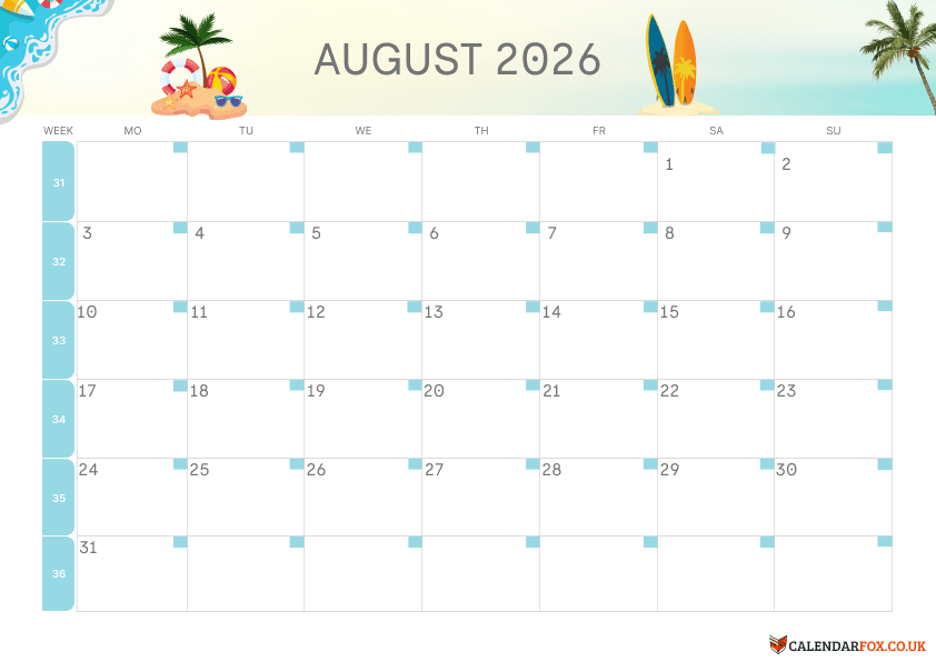 Blank January calendar