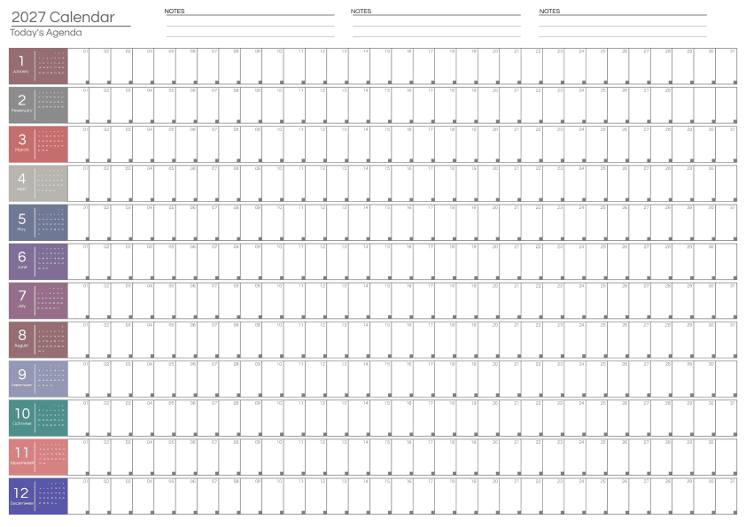 Full Year Overview - Colorful Design