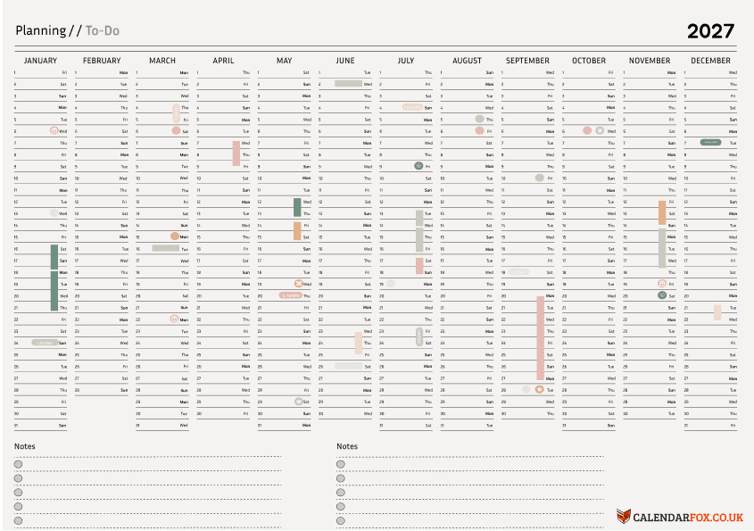 Year at a glance – Minimalist Design