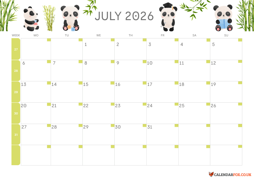 January Calendar - Winter Theme