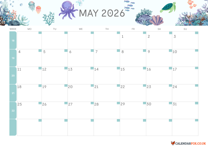 May Calendar Kids Theme 2