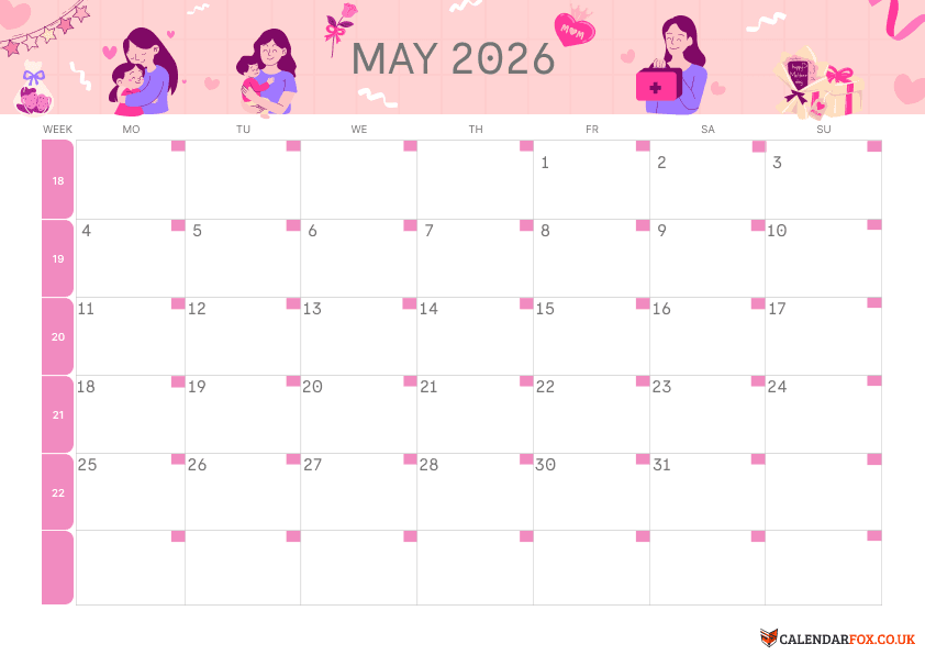 May Calendar Mothers Day Theme 4