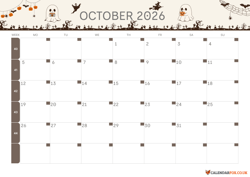 October Calendar - Winter Theme